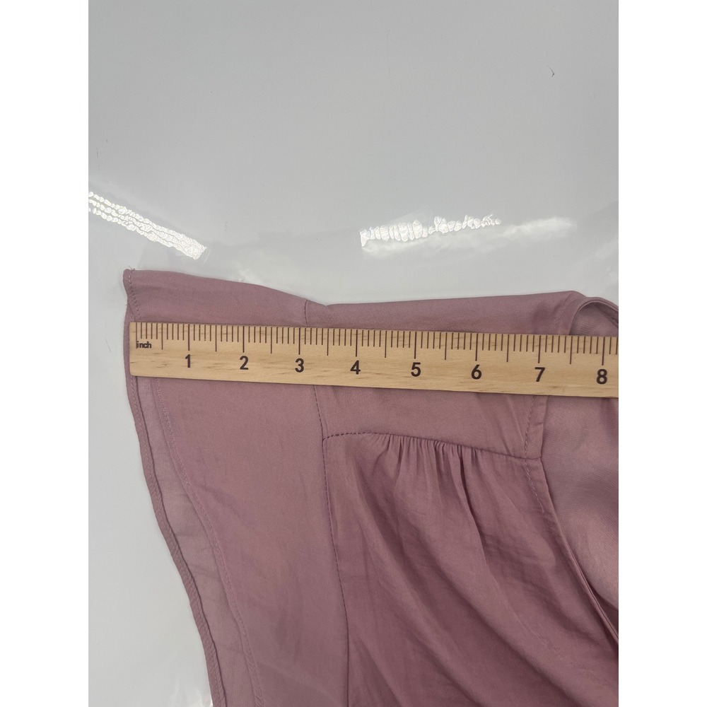 Rachel Zoe Mauve Pink Flutter Sleeve V-Neck Button Front Blouse XL - Picture 3 of 6